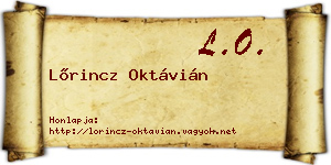 Lőrincz Oktávián névjegykártya